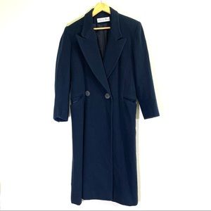Vintage Christian Dior blue wool long coat size 4